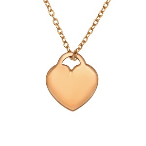 Lantisor din argint placat cu aur roz 14K cu pandantiv inimioara model DiAmanti DIA39412 (Argint 925‰ 1,4 g.)